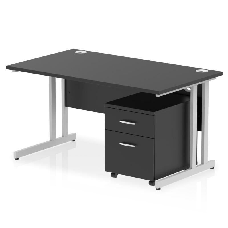 Surge 1400mm Cantilever Straight Desk With Mobile Pedestal - Image 39