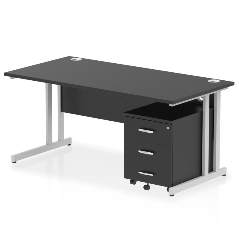 Surge 1600mm Cantilever Straight Desk With Mobile Pedestal - Image 40