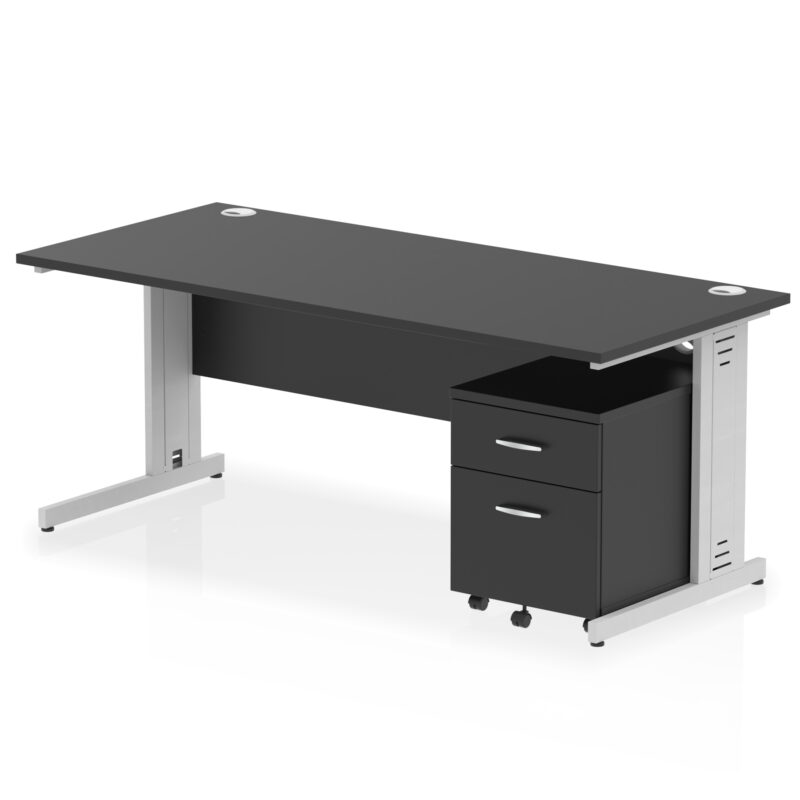 Surge 1800mm Cable Managed Straight Desk With Mobile Pedestal - Image 39
