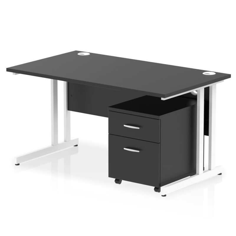 Surge 1400mm Cantilever Straight Desk With Mobile Pedestal - Image 41