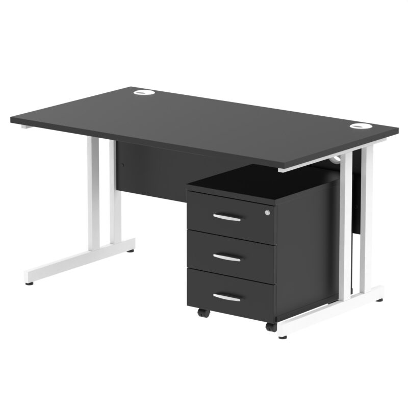 Surge 1400mm Cantilever Straight Desk With Mobile Pedestal - Image 42