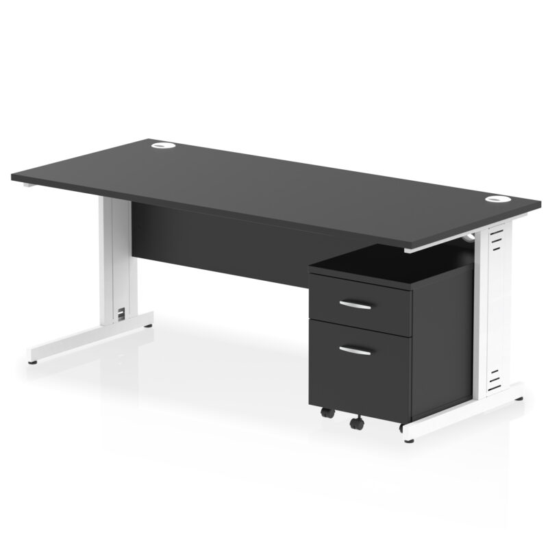 Surge 1800mm Cable Managed Straight Desk With Mobile Pedestal - Image 41