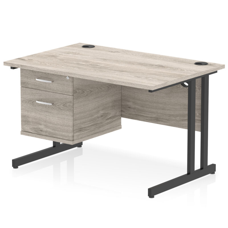 Surge 1200mm Cantilever Straight Desk With Single Fixed Pedestal - Image 123