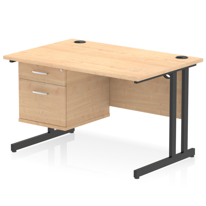 Surge 1200mm Cantilever Straight Desk With Single Fixed Pedestal - Image 124