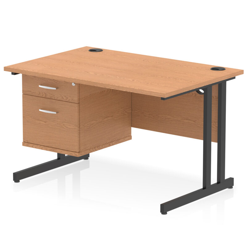 Surge 1200mm Cantilever Straight Desk With Single Fixed Pedestal - Image 125