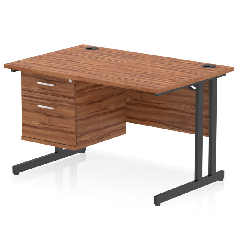 Surge 1200mm Cantilever Straight Desk With Single Fixed Pedestal - Image 127
