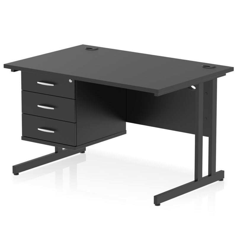 Surge 1200mm Cantilever Straight Desk With Single Fixed Pedestal - Image 130