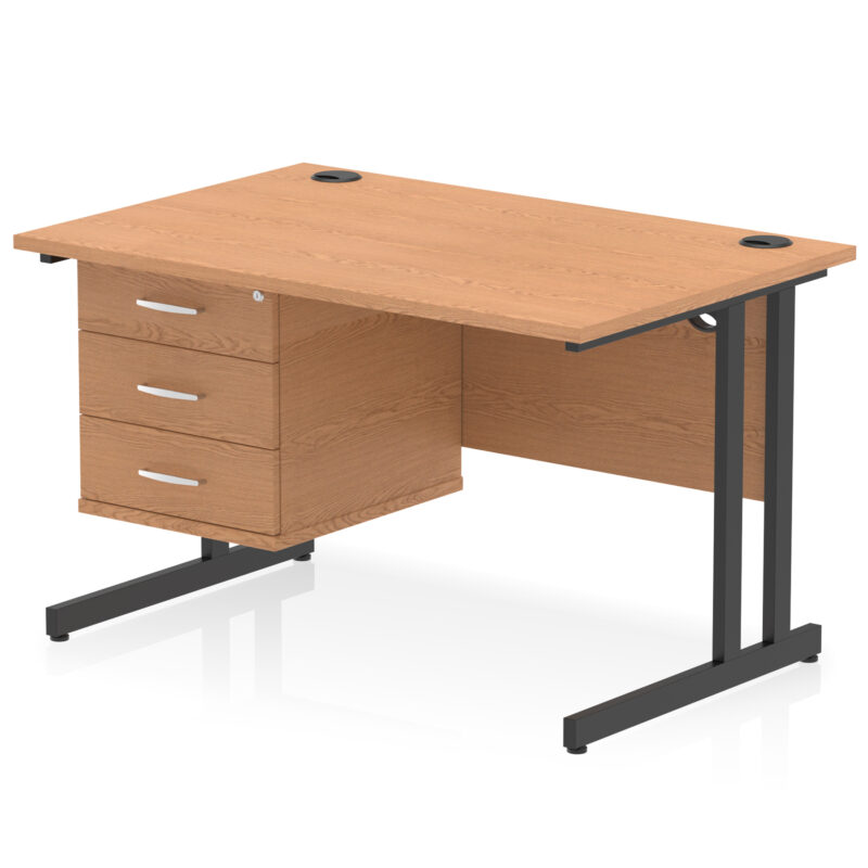 Surge 1200mm Cantilever Straight Desk With Single Fixed Pedestal - Image 133