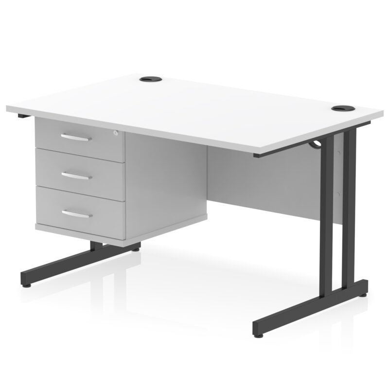 Surge 1200mm Cantilever Straight Desk With Single Fixed Pedestal - Image 134