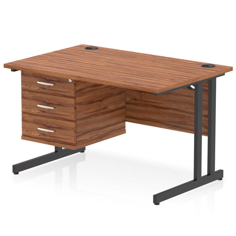 Surge 1200mm Cantilever Straight Desk With Single Fixed Pedestal - Image 135