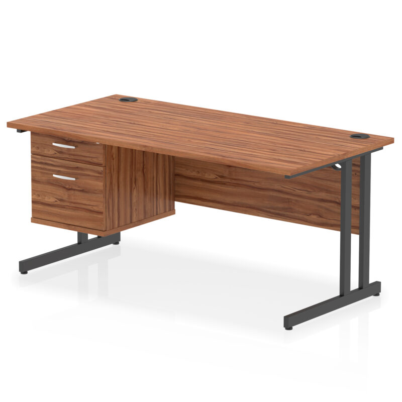 Surge 1600mm Cantilever Straight Desk With Single Fixed Pedestal - Image 53