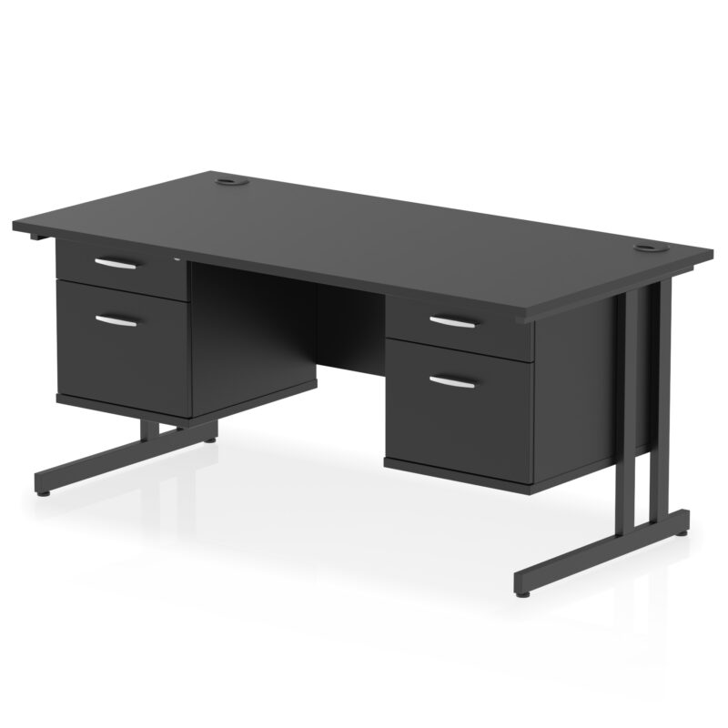 Surge 1600mm Cantilever Straight Desk With Two Fixed Pedestal - Image 50