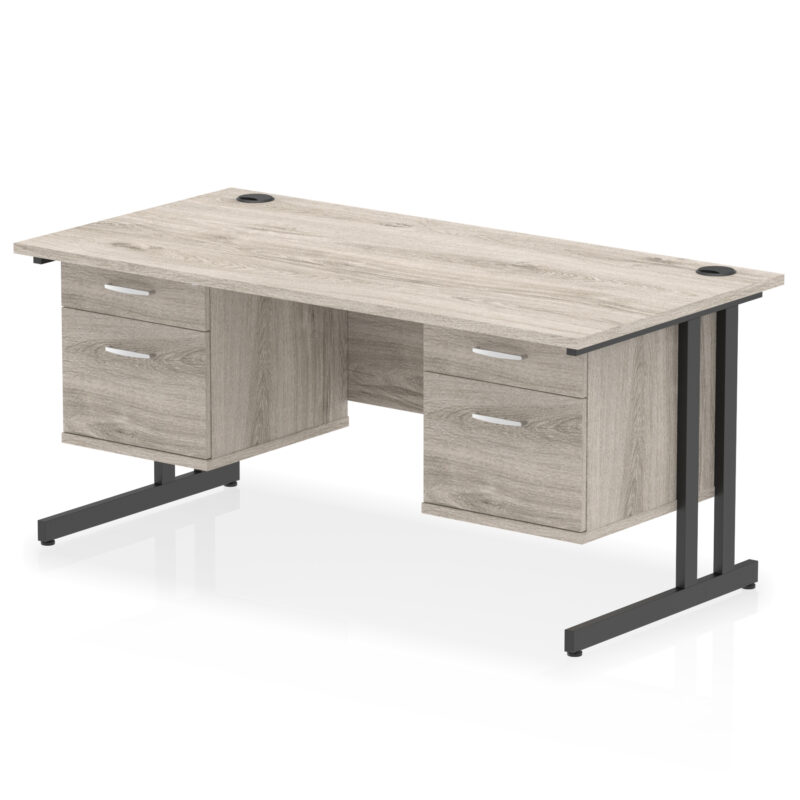 Surge 1600mm Cantilever Straight Desk With Two Fixed Pedestal - Image 51