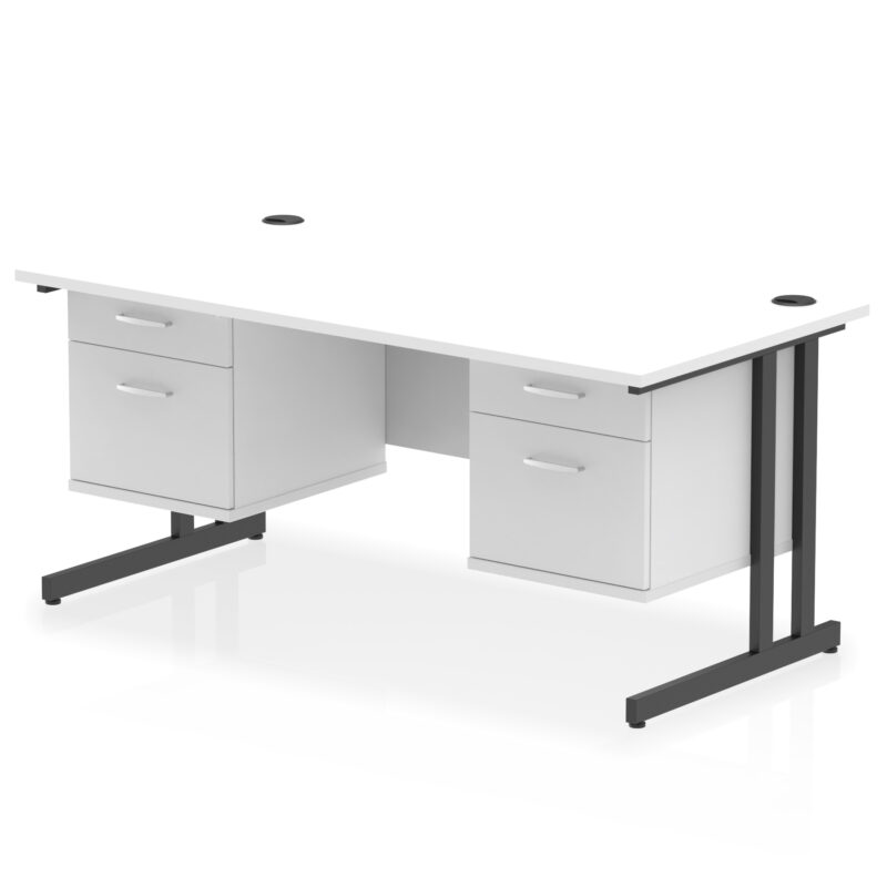 Surge 1600mm Cantilever Straight Desk With Two Fixed Pedestal - Image 54
