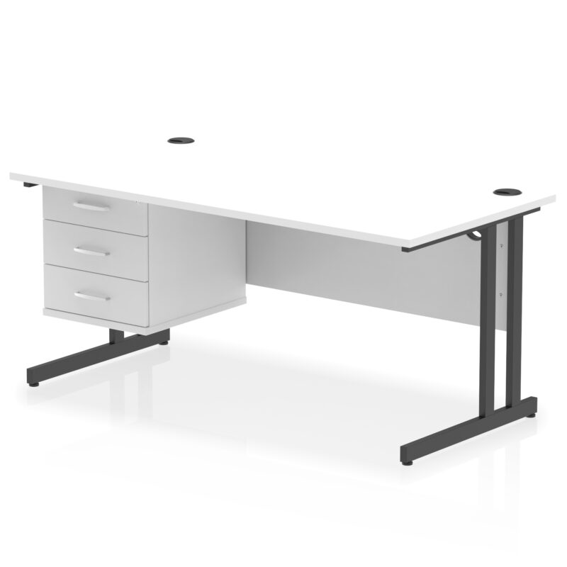 Surge 1600mm Cantilever Straight Desk With Single Fixed Pedestal - Image 60