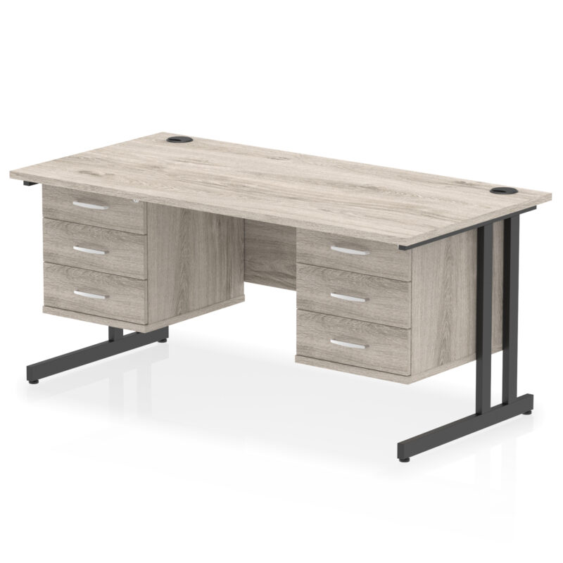 Surge 1600mm Cantilever Straight Desk With Two Fixed Pedestal - Image 67