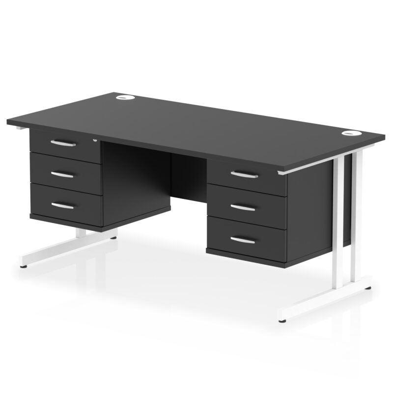 Surge 1600mm Cantilever Straight Desk With Two Fixed Pedestal - Image 72