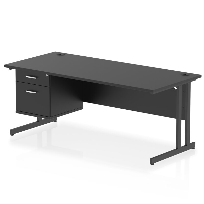 Surge 1800mm Cantilever Straight Desk With Single Fixed Pedestal - Image 48