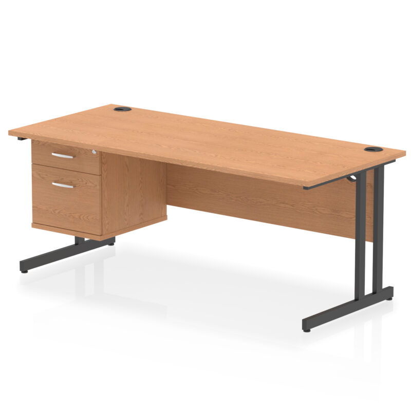 Surge 1800mm Cantilever Straight Desk With Single Fixed Pedestal - Image 51