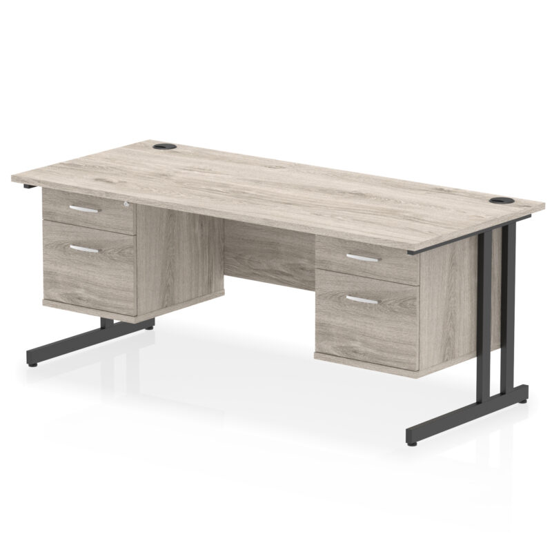 Surge 1800mm Cantilever Straight Desk With Two Fixed Pedestal - Image 52