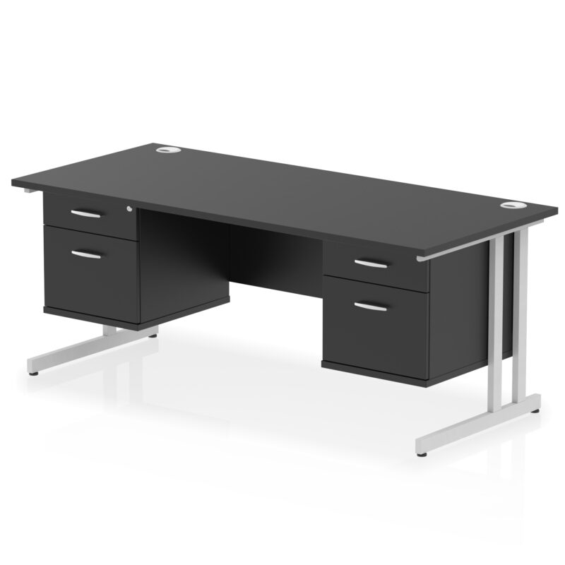 Surge 1800mm Cantilever Straight Desk With Two Fixed Pedestal - Image 47