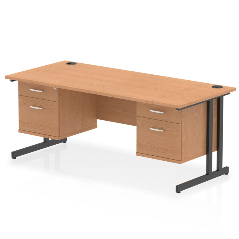 Surge 1800mm Cantilever Straight Desk With Two Fixed Pedestal - Image 54
