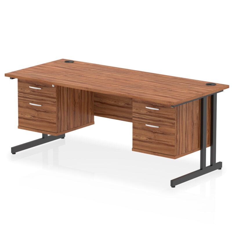 Surge 1800mm Cantilever Straight Desk With Two Fixed Pedestal - Image 56