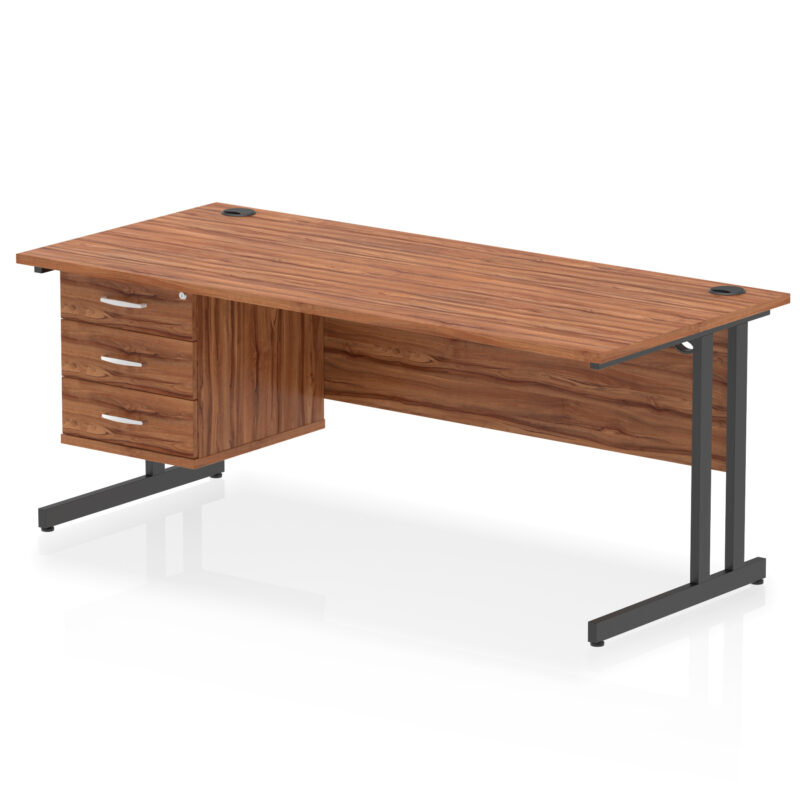 Surge 1800mm Cantilever Straight Desk With Single Fixed Pedestal - Image 61