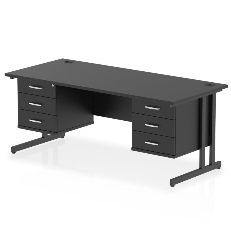Surge 1800mm Cantilever Straight Desk With Two Fixed Pedestal - Image 67