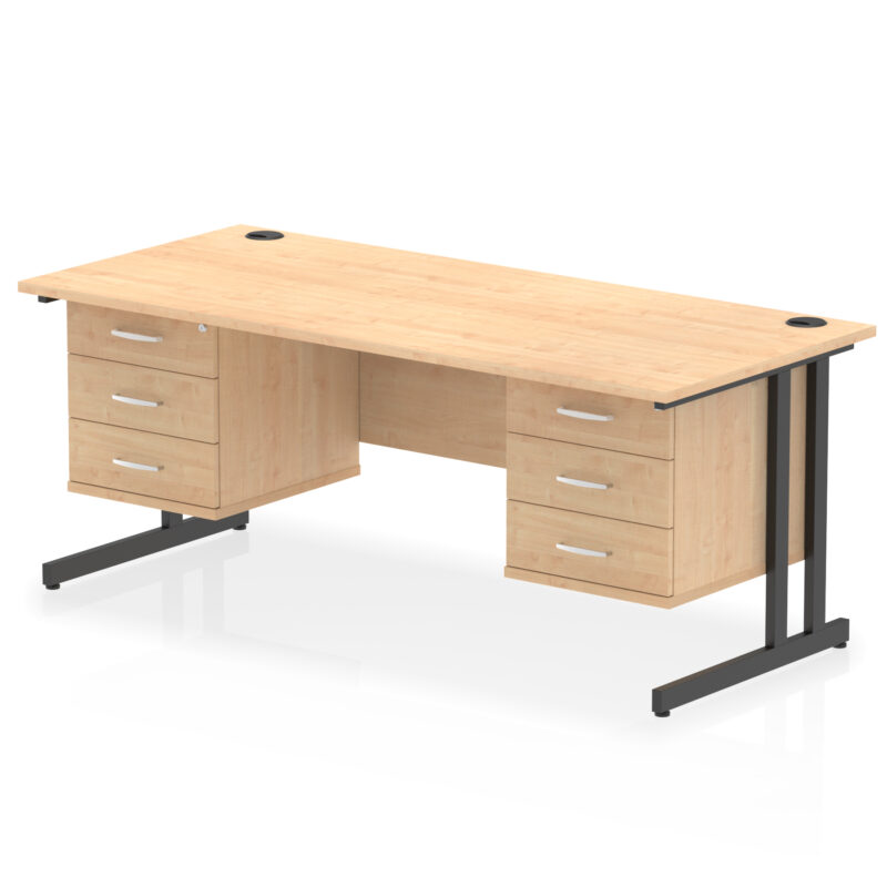 Surge 1800mm Cantilever Straight Desk With Two Fixed Pedestal - Image 69