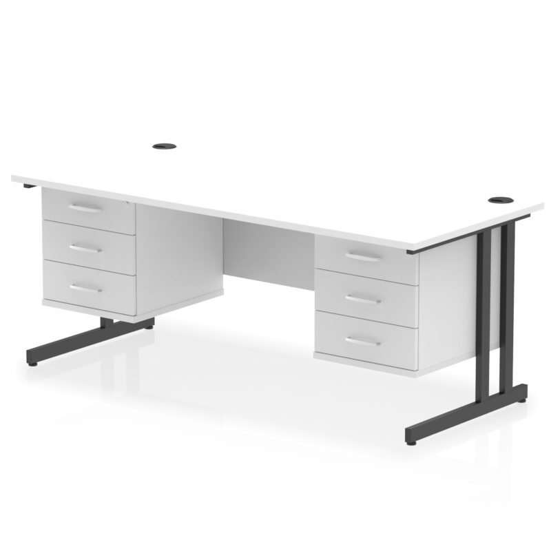 Surge 1800mm Cantilever Straight Desk With Two Fixed Pedestal - Image 71