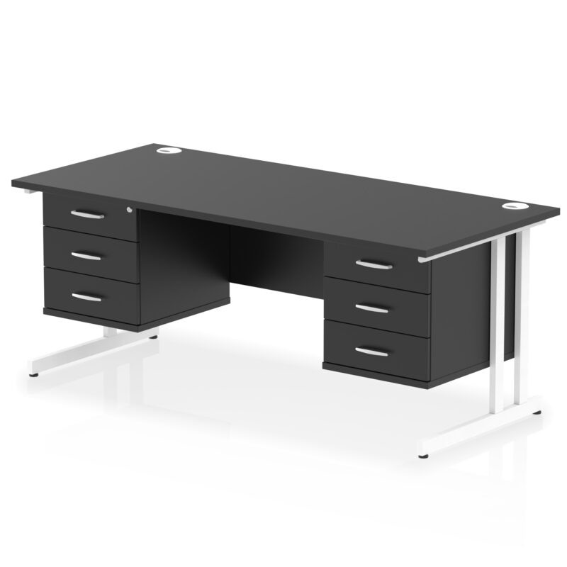 Surge 1800mm Cantilever Straight Desk With Two Fixed Pedestal - Image 73