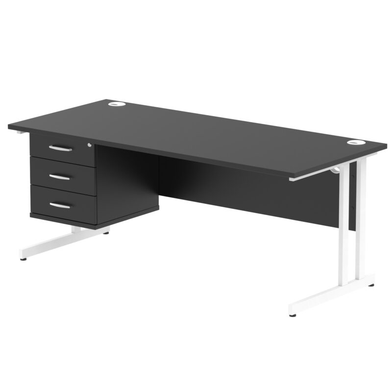 Surge 1800mm Cantilever Straight Desk With Single Fixed Pedestal - Image 62
