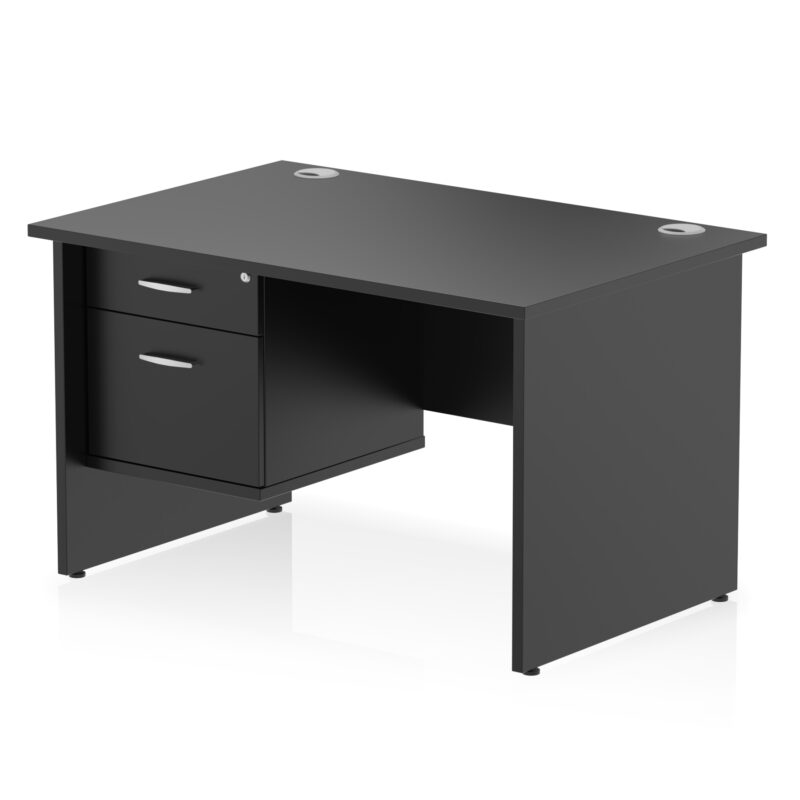 Surge 1200mm Panel End Straight Desk With Single Fixed Pedestal - Image 31