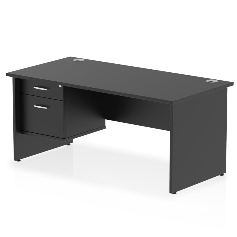 Surge 1600mm Panel End Straight Desk With Single Fixed Pedestal - Image 31