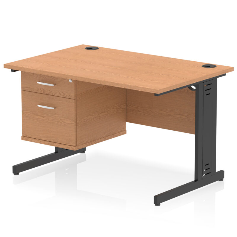 Surge 1200mm Cable Managed Straight Desk With Single Fixed Pedestal - Image 50