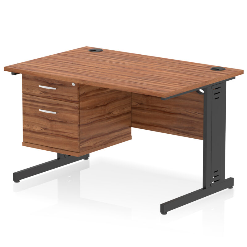 Surge 1200mm Cable Managed Straight Desk With Single Fixed Pedestal - Image 52