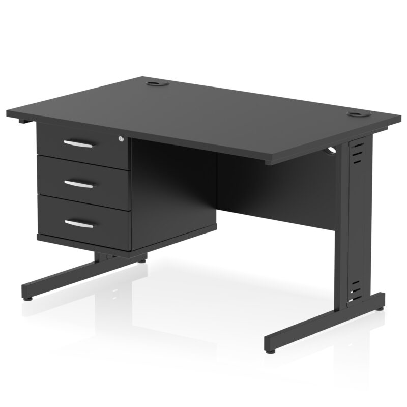 Surge 1200mm Cable Managed Straight Desk With Single Fixed Pedestal - Image 55