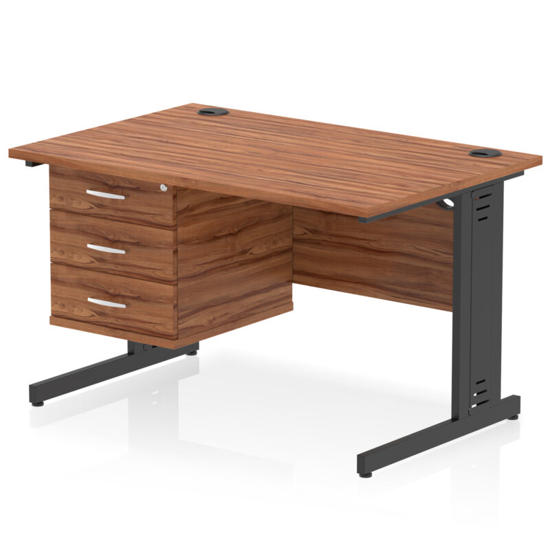Surge 1200mm Cable Managed Straight Desk With Single Fixed Pedestal - Image 61