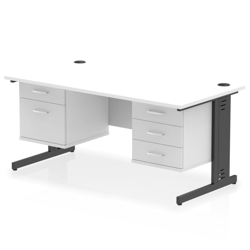 Surge 1600mm Cable Managed Straight Desk With Two Fixed Pedestal - Image 62