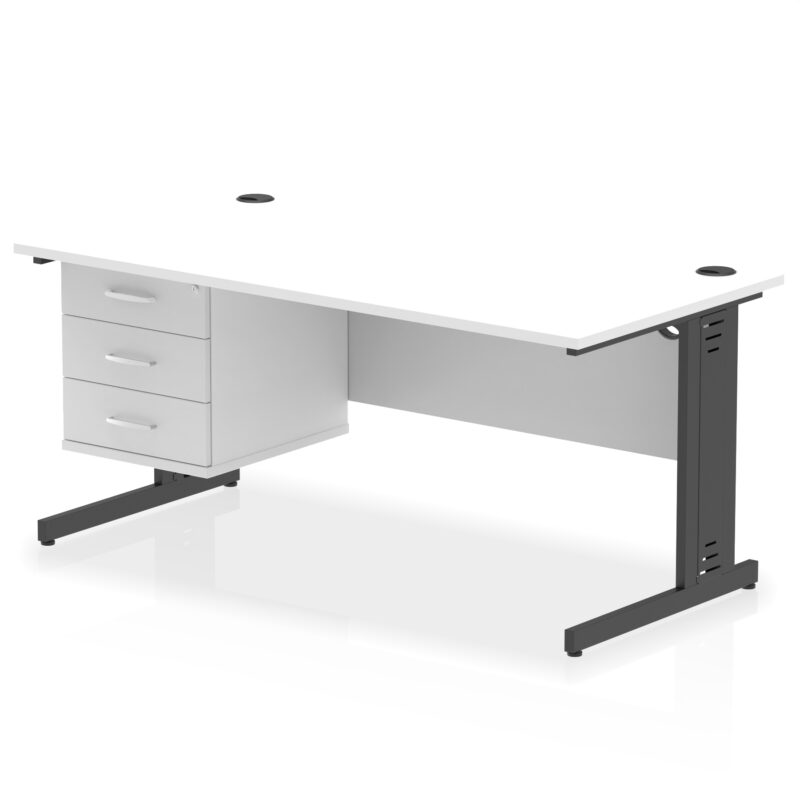 Surge 1600mm Cable Managed Straight Desk With Single Fixed Pedestal - Image 60