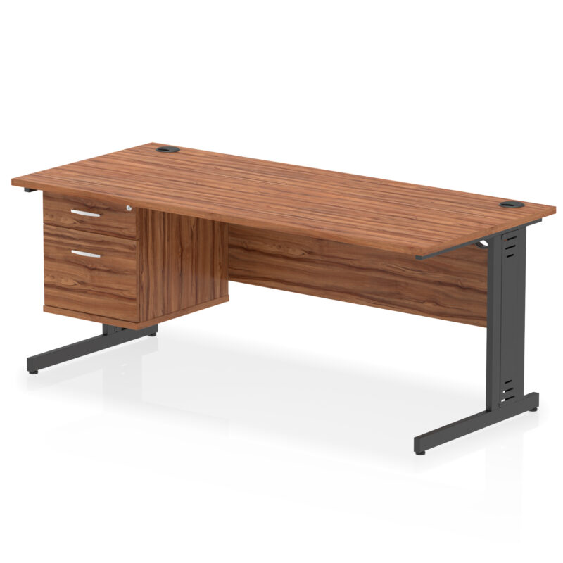 Surge 1800mm Cable Managed Straight Desk With Single Fixed Pedestal - Image 52