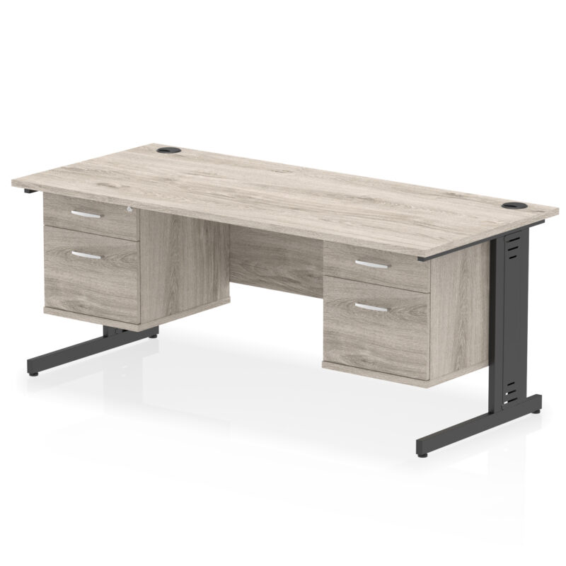 Surge 1800mm Cable Managed Straight Desk With Two Fixed Pedestal - Image 49