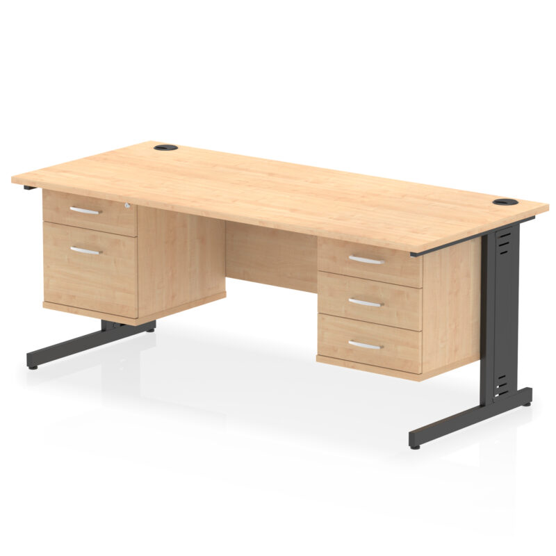 Surge 1800mm Cable Managed Straight Desk With Two Fixed Pedestal - Image 60