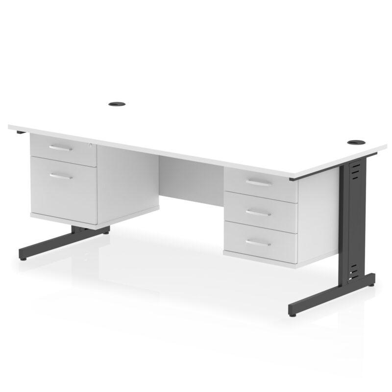 Surge 1800mm Cable Managed Straight Desk With Two Fixed Pedestal - Image 62