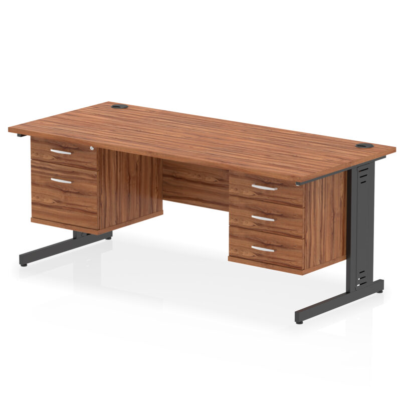 Surge 1800mm Cable Managed Straight Desk With Two Fixed Pedestal - Image 63