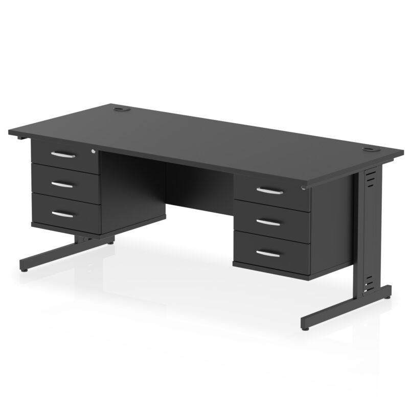 Surge 1800mm Cable Managed Straight Desk With Two Fixed Pedestal - Image 66