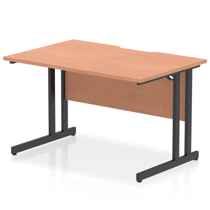 Surge Scalloped Edge 1200mm Straight Desk Cantilever Leg - Image 2