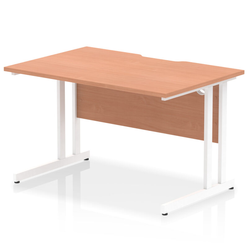 Surge Scalloped Edge 1200mm Straight Desk Cantilever Leg - Image 4