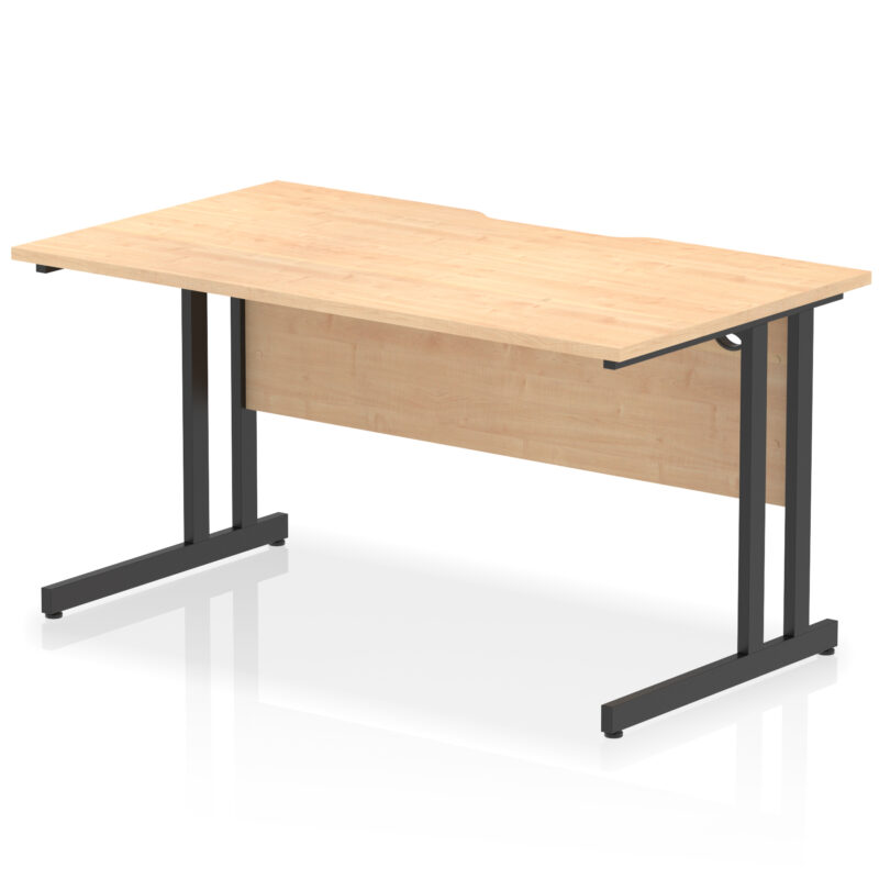 Surge Scalloped Edge 1400mm Straight Desk Cantilever Leg - Image 8